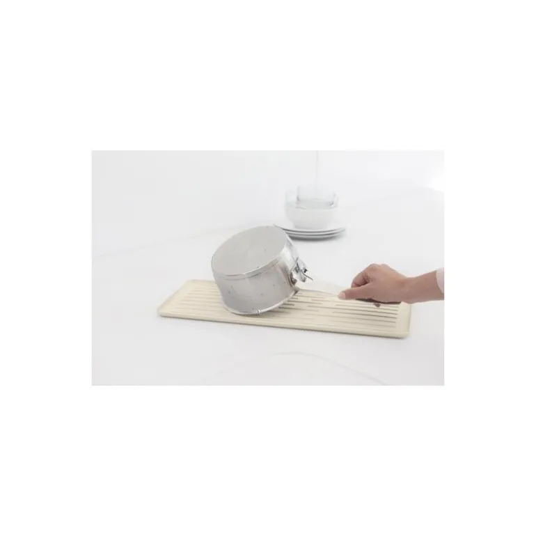 Égouttoir à vaisselle compact beige 46,3 x 20 x 12,5 cm