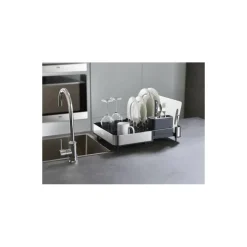 Égouttoir à vaisselle extensible inox gris
