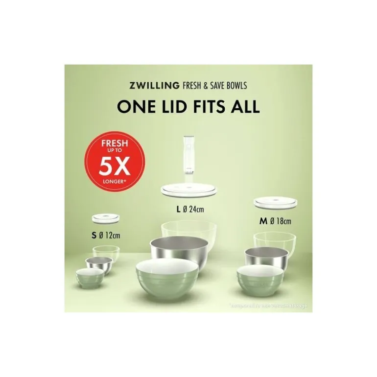 Lot de bols en inox Fresh & Save avec couvercle 12 - 18 - 24 cm