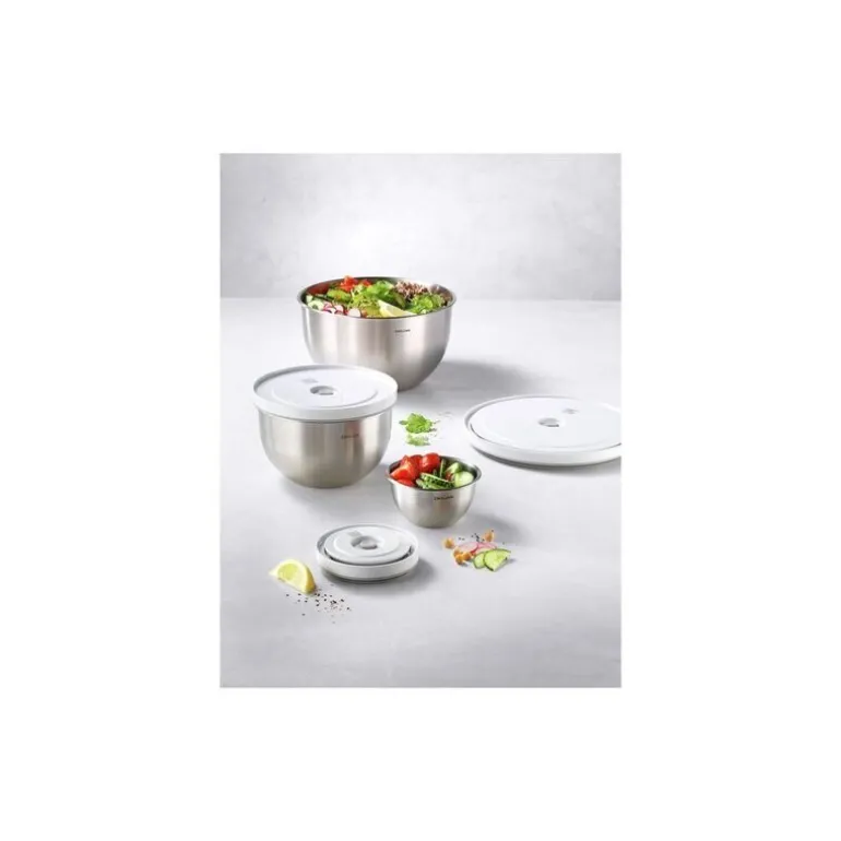 Lot de bols en inox Fresh & Save avec couvercle 12 - 18 - 24 cm