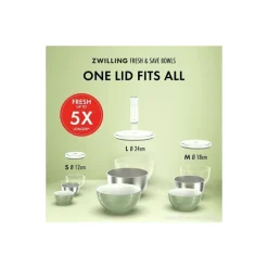 Lot de bols en verre Fresh & Save avec couvercle 12 - 18 - 24 cm