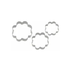 Lot de 3 emporte-pièces inox rosace de 4, 5 et 6 cm
