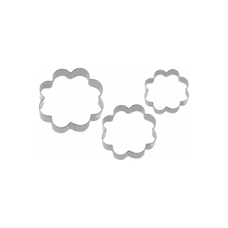 Lot de 3 emporte-pièces inox rosace de 4, 5 et 6 cm