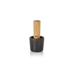 Mortier et pilon en fonte et bois d'acacia Ø 6,2 cm