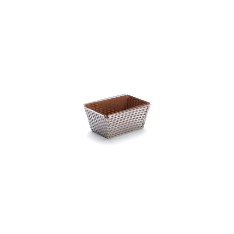 Moule à cake perforé avec fond amovible inox 15 x 10,3 cm