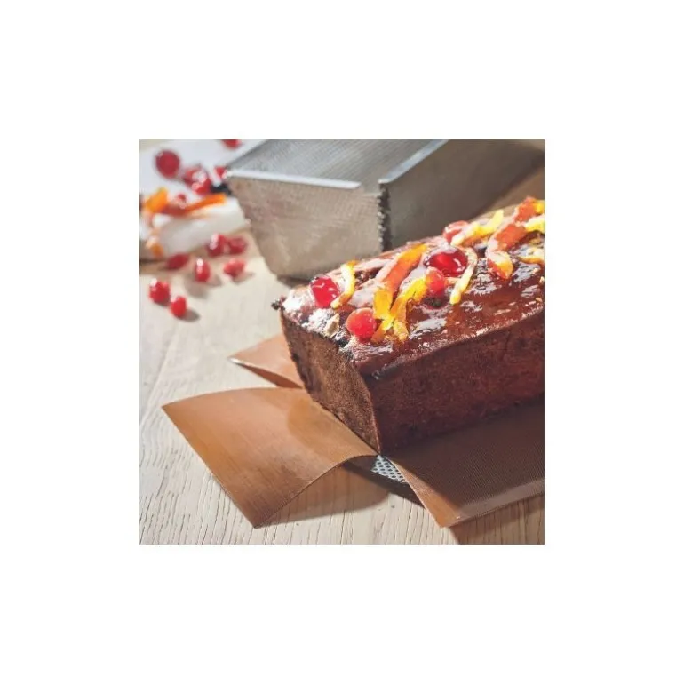 Moule à cake perforé fond amovible inox 26 x 10,3 x 7,2 cm