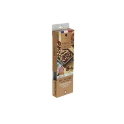 Moule rectangulaire fond amovible inox perforé 35 x 10,5 x 3,5 cm