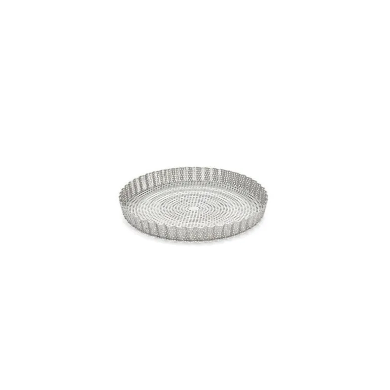 Moule à tarte inox perforé et feuille de cuisson Ø 24 cm