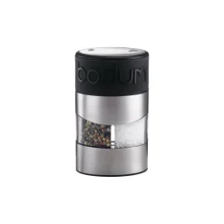 Moulin à poivre et sel Twin noir inox 11 cm
