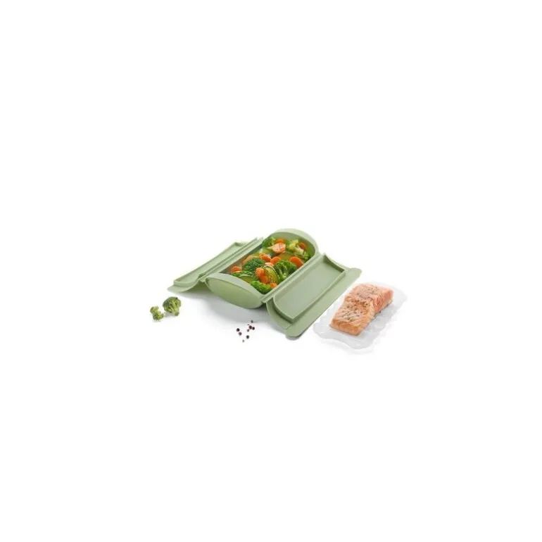 Papillote cuisson vapeur silicone vert 2 personnes