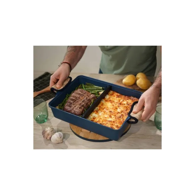 Plat à four ajustable bleu myrtille