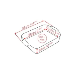 Plat à four rectangulaire céramique vert sauge Appolia 36 cm