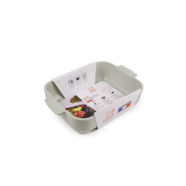 Plat à four rectangulaire céramique vert sauge Appolia 25 cm