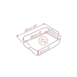 Plat à four rectangulaire céramique vert sauge Appolia 25 cm