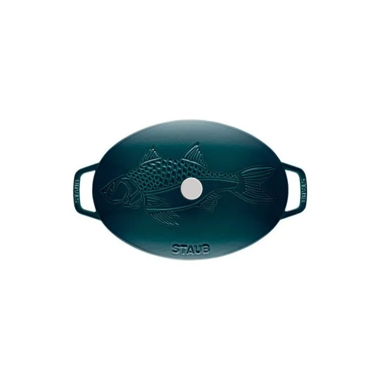 Plat à poisson fonte avec couvercle La Mer 32 x 20 cm