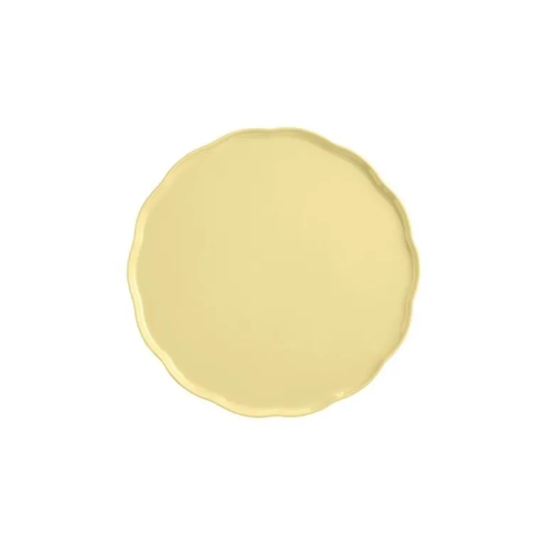 Plat rond céramique Madeleine jaune vanille ø 31 cm