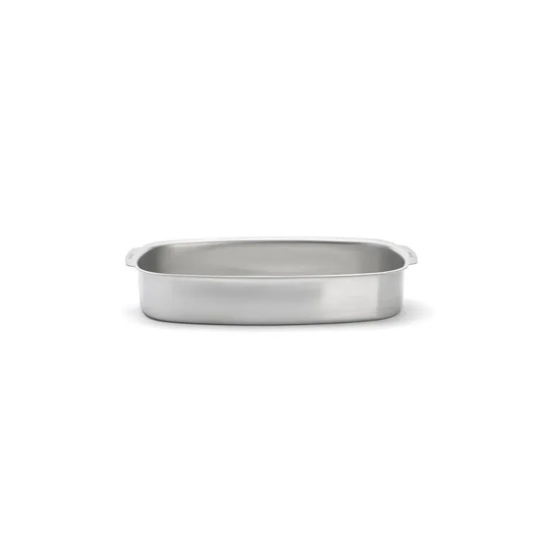 Plat à rôtir anses intégrées inox 38 x 26 cm