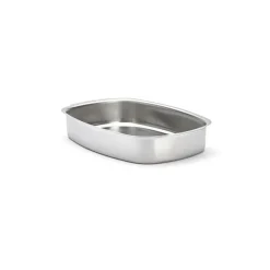 Plat à rôtir anses intégrées inox 38 x 26 cm