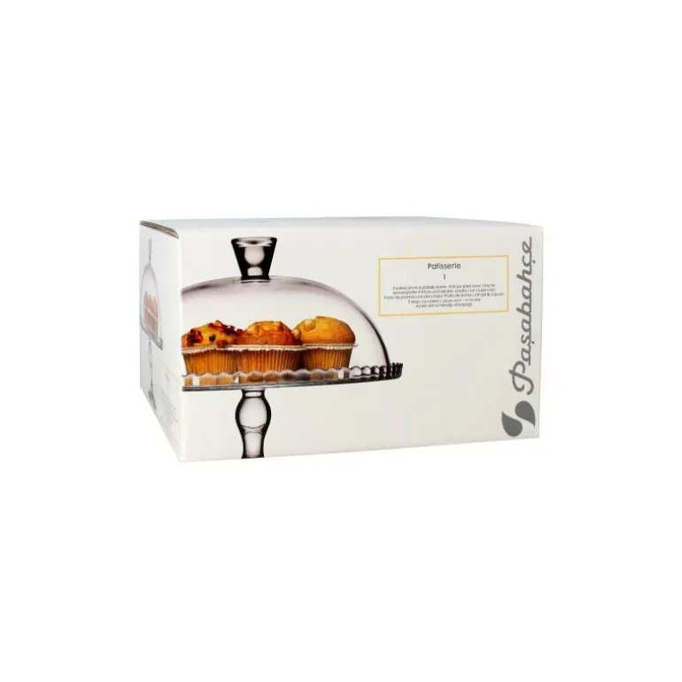 Plat à tarte sur pied avec cloche verre ø 32 cm