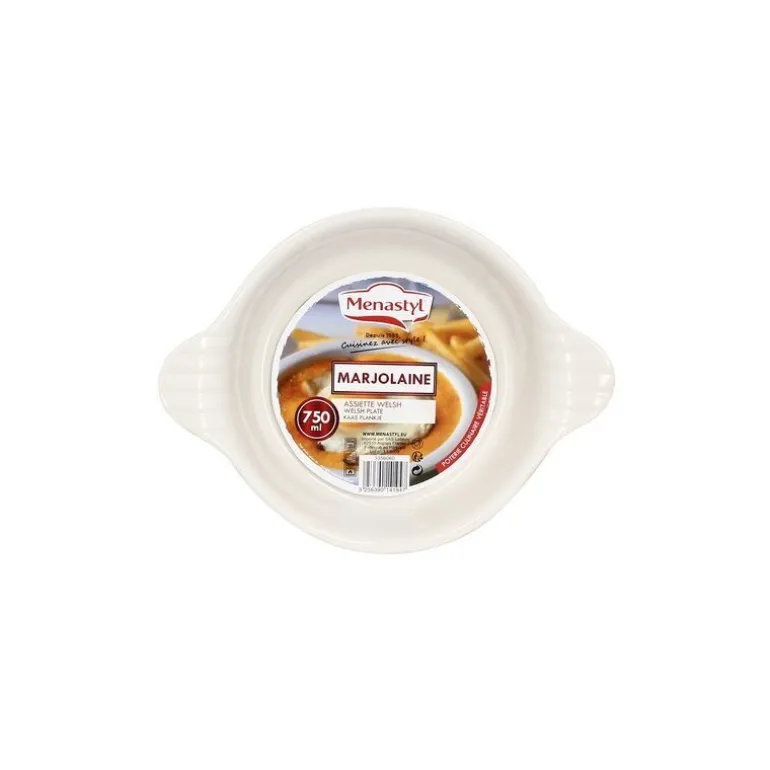 Plat à Welsh Marjolaine grès blanc 19 cm