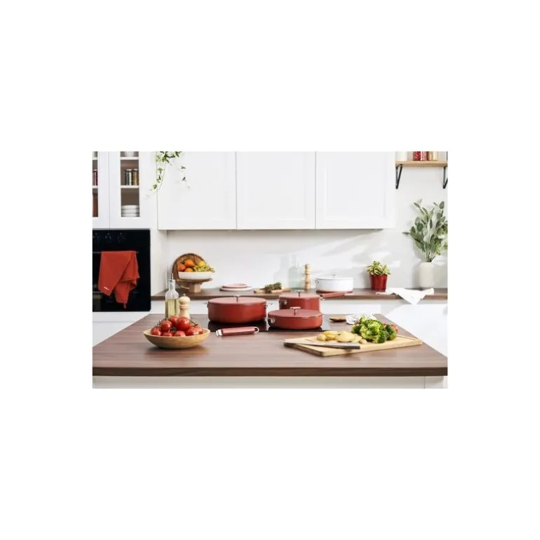 Poêle inox La Merveilleuse rouge passion Ø 24 cm