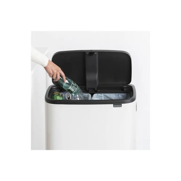 Poubelle Bo Touch Bin Hi blanche 2 x 30 L