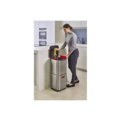 Poubelle à tri sélectif acier inox 2 x 20 L