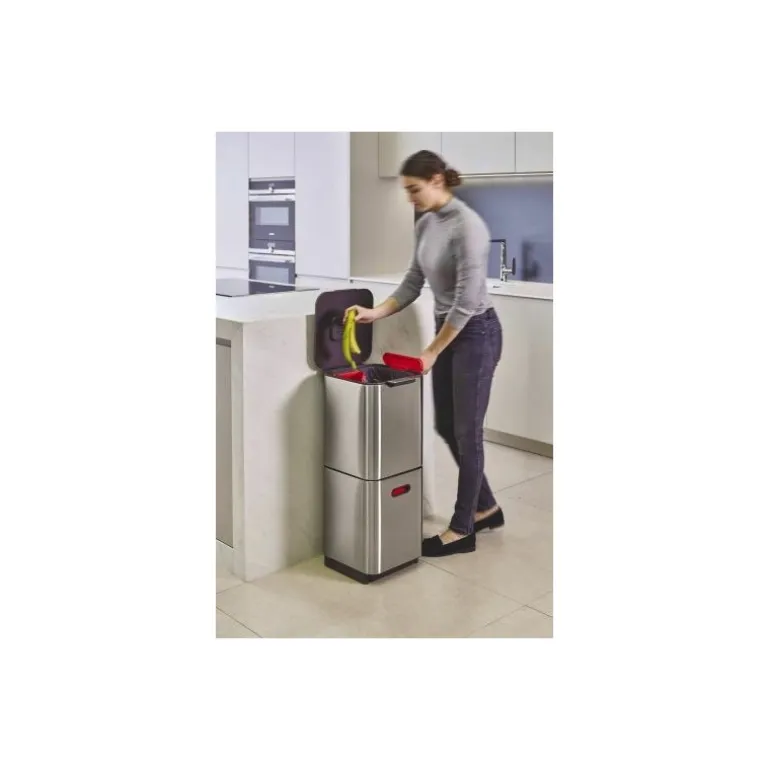 Poubelle à tri sélectif acier inox 2 x 20 L