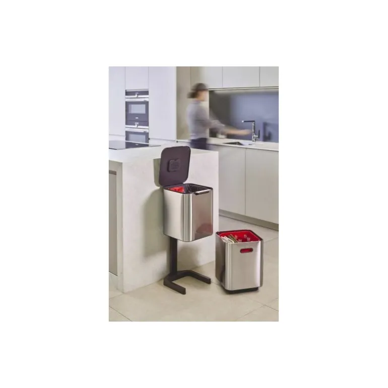 Poubelle à tri sélectif acier inox 2 x 20 L