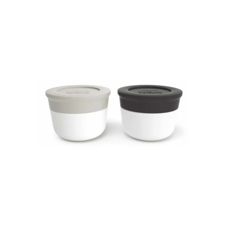 Récipients à sauce gris coton en noir onyx 10 ml- par 2