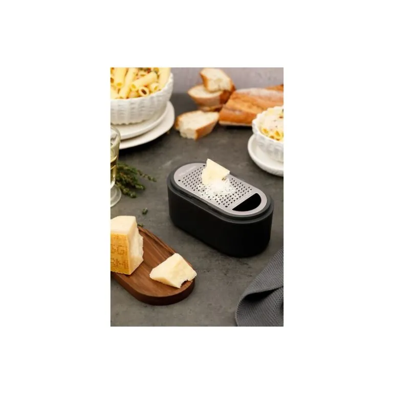 Râpe lame gros grains avec réservoir et couvercles