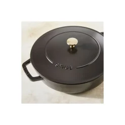 Sauteuse fonte Chistera avec couvercle noir mat Ø 28 cm