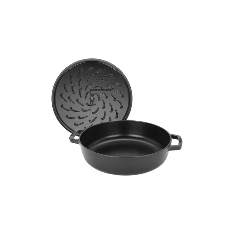 Sauteuse fonte Chistera avec couvercle noir mat Ø 24 cm