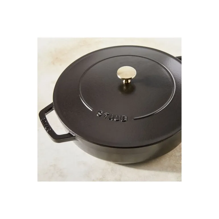 Sauteuse fonte Chistera avec couvercle noir mat Ø 24 cm