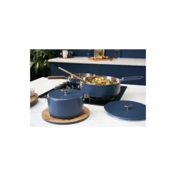 Sauteuse inox La Merveilleuse bleu myrtille ø 28 cm