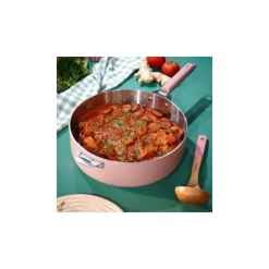 Sauteuse inox La Merveilleuse rose guimauve Ø 28 cm