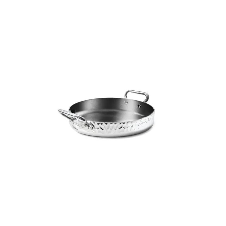 Sautoir trilply inox miroir martelé ø 28 cm