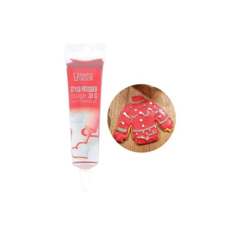 Stylo pâtissier rouge goût chocolat 31 g