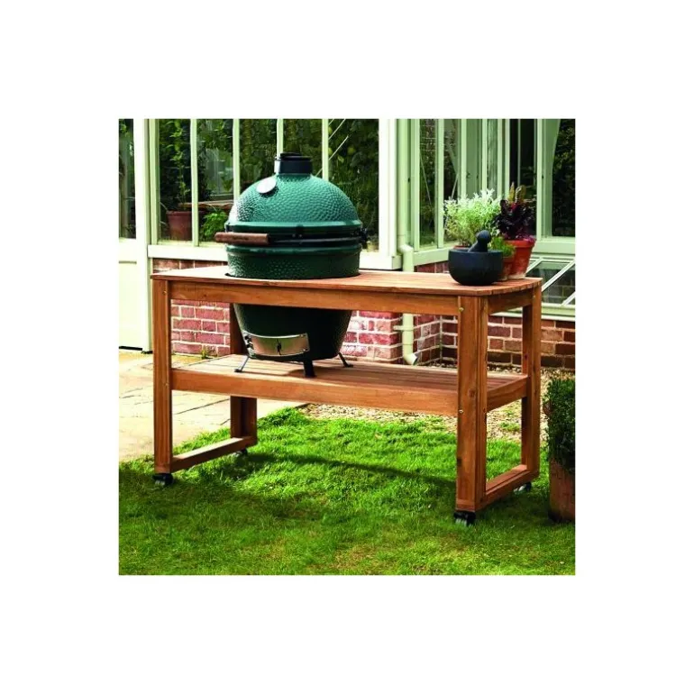 Table en bois sans roulettes pour Big Green Egg Large
