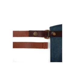 Tablier coton waxé et cuir N°547 bleu marine