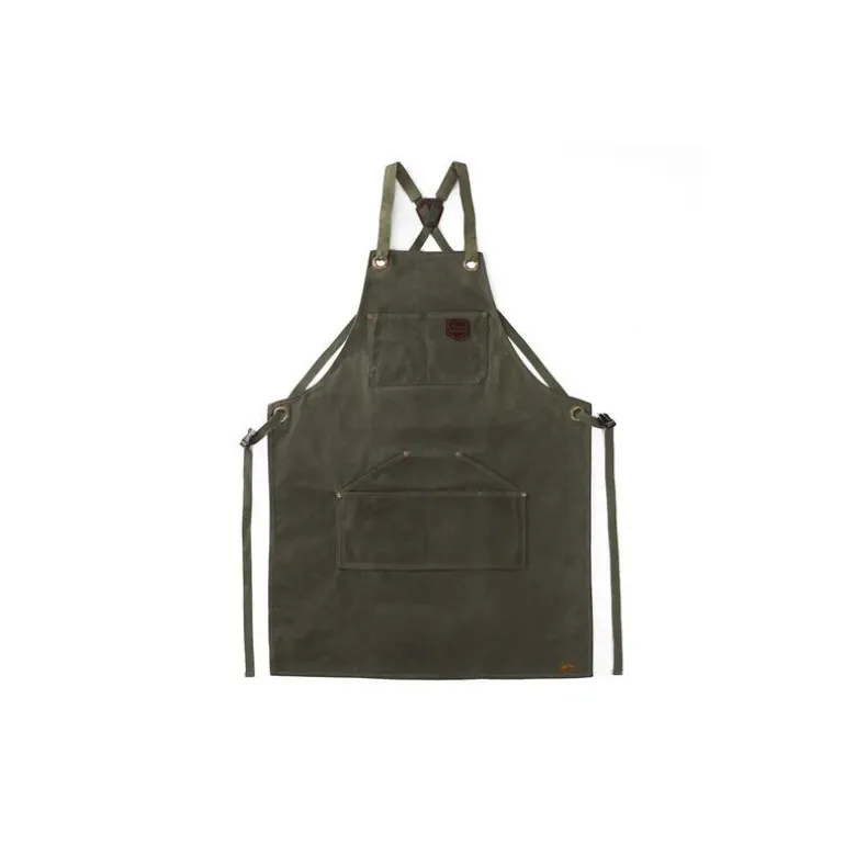 Tablier coton waxé N°515 vert olive