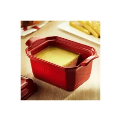 Terrine à foie gras céramique rouge 0,6 l avec presse