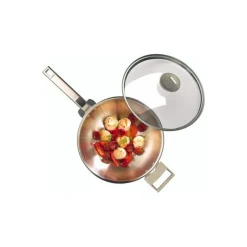 Wok inox Cristel Casteline 24 cm poignée amovible