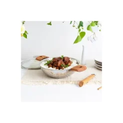 Wok inox Cristel Casteline 28 cm poignée amovible